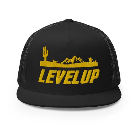 Level Up Landscape - Black & Gold Trucker Hat