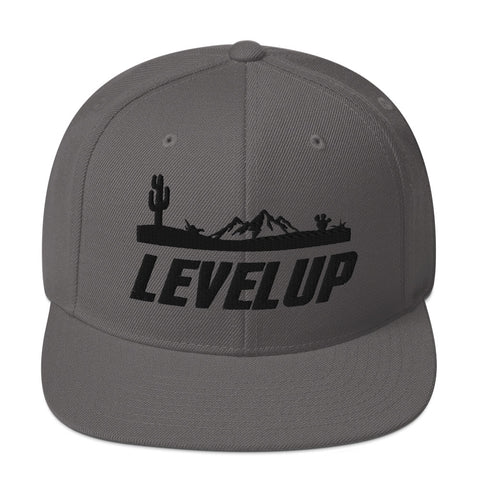 Level Up Landscape - Grey & Black Snap Back Hat