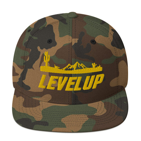 Level Up Landscape - Camo & Gold Snap Back Hat